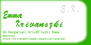 emma krivanszki business card